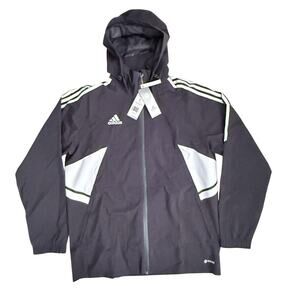 New Adidas Condivo 22 Rain Jacket Black/White Size Large H21287